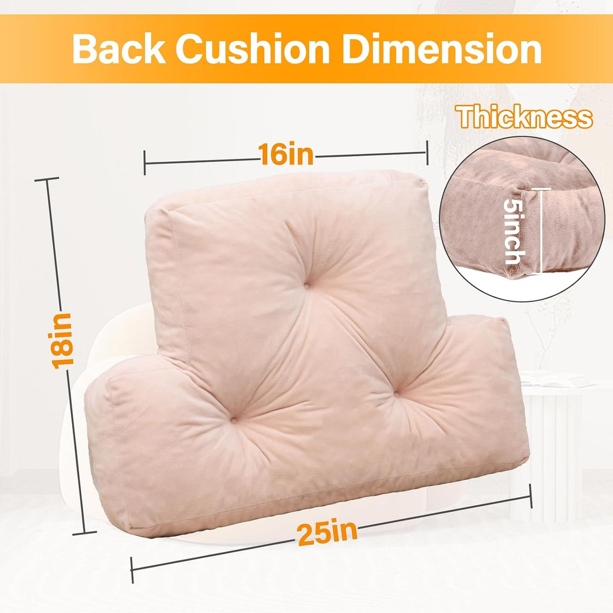 body memory foam lumbar roll cushions in Pink, alternate view 3