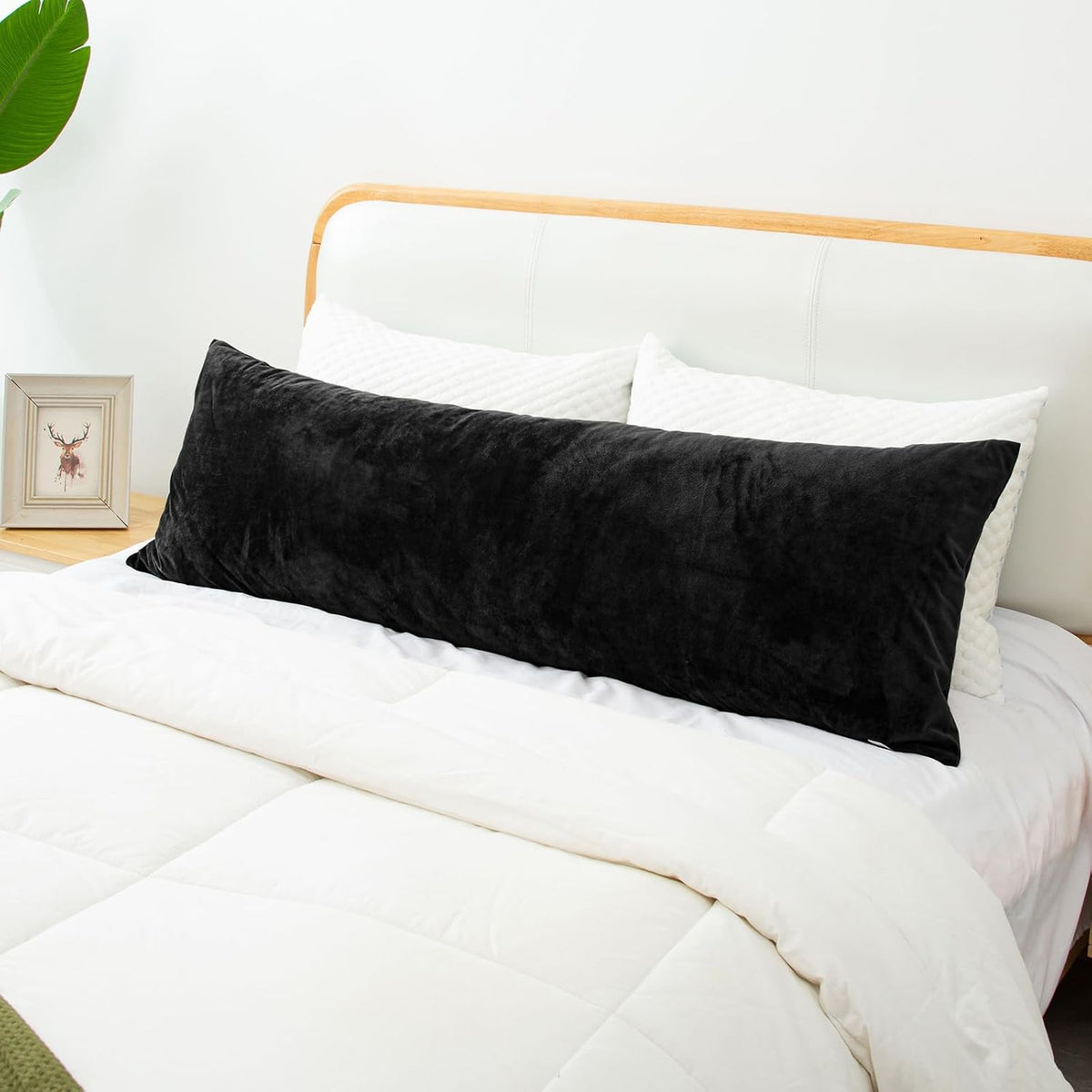 Large memory foam body pillows in Black, alternate view 6