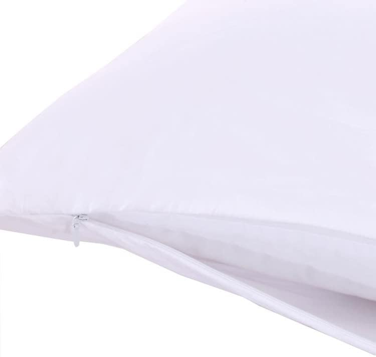 2 Pillow Protectors, Zippered Hypoallergenic Down Proof Pillow Covers, 600 Thread-Count - 100 % Cotton Pillows Protector, White, Standard…