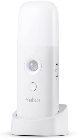 YELKO Motion Sensor Night Lights, Rechargeable nightlights Battery Operated, Dimmable Table lamp with 5 Levels Brightness Adjustable…