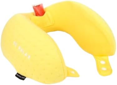 Be Relax Pure Travel Pillow Made of Organic Cotton, Reusable Heat Patch and Ergo Smart Flatback (Lemon Yellow)