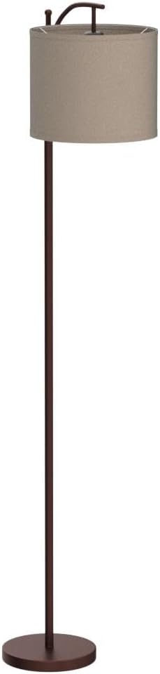 Floor Lamp for Living Room, LED Standing Lamp Tall Industrial Floor Lamp Reading for Bedroom, Office (9W LED Bulb, Wood Grain Lampshade…