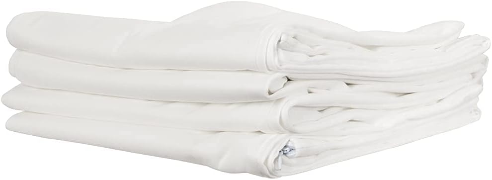 ForPro Professional Collection Premium Waterproof Pillow Protectors, Standard Size Pillow Cases with Zipper, Natural, 4-Count