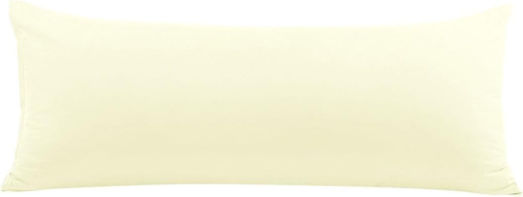 PiccoCasa Body Pillow Cover with Zipper Closure, 110 GSM Brushed Microfiber, Soft Long Case for Body Pillows (20"x54") Pearl White cotton W…