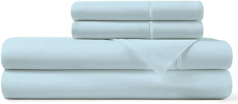 Pizuna 100% Cotton Twin XL Sheets Set - Crisp, Breathable Percale Weave Bed Sheets - Fully Elasticized 15" Deep Pocket Cooling Sheet - Long…