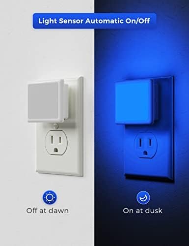 Llohasled L LOHAS LED Blue Night Lights Plug into Wall 2-Pack, 0.3W Plug in Night Light, Dusk to Dawn, Bright Nightlight Auto-On/Off, for A…