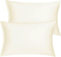 uxcell Standard Satin Pillowcase with Zipper, Super Soft and Luxury, Silky Pillow Cases Covers Set of 2, 21"x27", Pearl White
