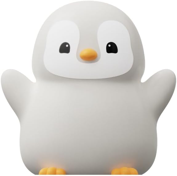 Atsuinightlight ATSUI Happy Penguin Night Light, LED Squishy Novelty Animal Lamp, Food Grade Silicone, 2 Level Dimmable, Nursery Nightlight…