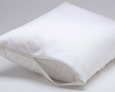 Eco Living Friendly Evolon Pillow Protector | 2 Pack Standard Zippered Encasement | Sleep Safe Zipper Cover 2 Pack Cotton White