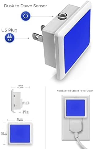 Llohasled L LOHAS LED Blue Night Lights Plug into Wall 6-Pack, 0.3W Plug in Night Light, Dusk to Dawn, Bright Nightlight Auto-On/Off, for A…