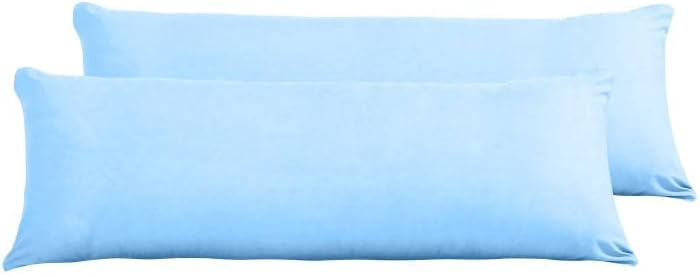 Evolive Body Pillow Covers Pack of 2, 21" x 54", Ultra Soft Brushed Microfiber, Breathable & Cozy Body Pillowcases with Zipper Closure (Lig…