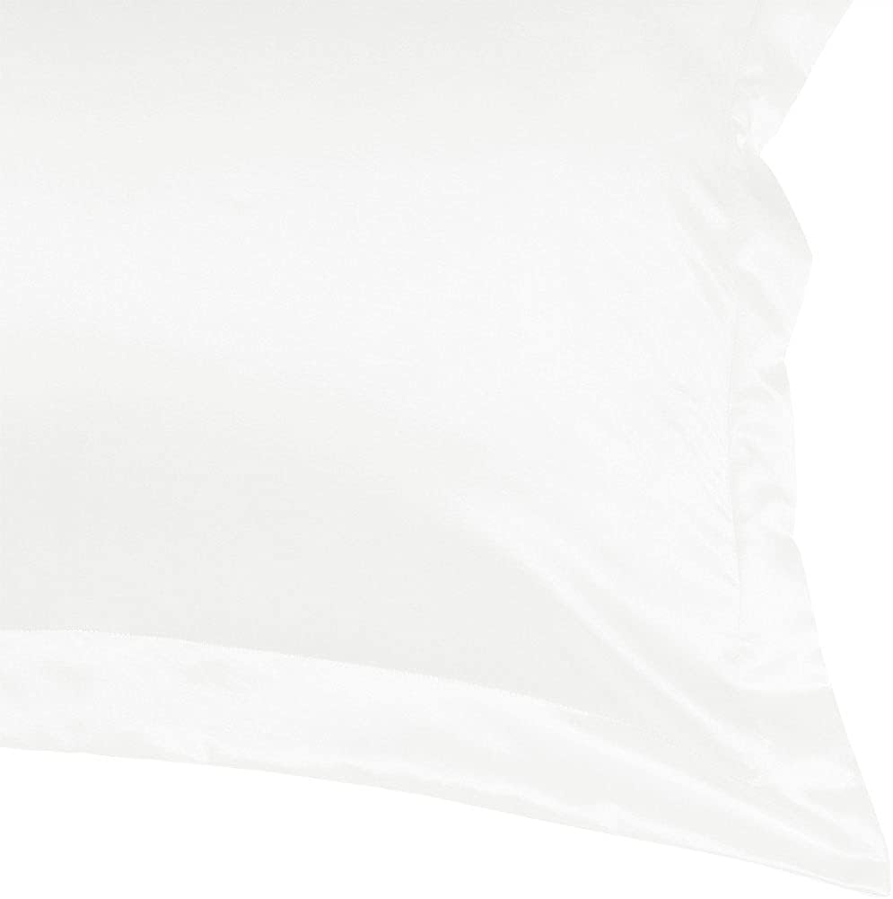 PiccoCasa 2 Pack Satin Pillowcase for Hair and Skin, Euro Sham Pillow Covers Soft Silky Oxford Pillow Cases with Envelope Closure European(…