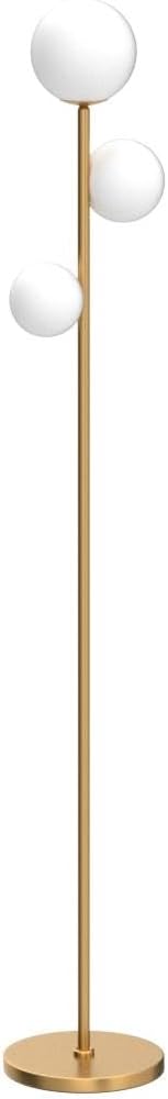 Fiqevs 3 Globe Floor Lamp Mid Century Modern, Gold Standing Lamp with Frosted Glass Shade & LED Bulbs, Tall Pole Light with Foot Switch…
