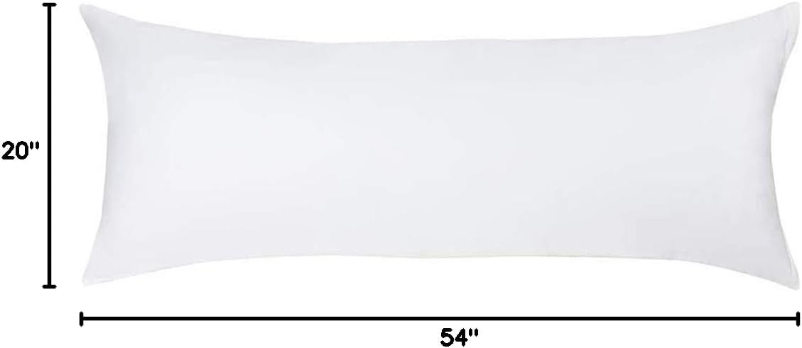 Zimasilk 100% Pure Mulberry Silk Pillowcase for Hair and Skin, with Hidden Zipper, Both Side 19 Momme Silk, 1pc (Body 20"x54", White) 2 pack…
