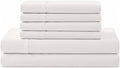 Linenhome Linen Home 6 Piece King Cotton Sheet Set, 100% Cotton Percale, 4 Pillowcases, Deep Pocket with All Around Elastic Sheet, Crisp Br…