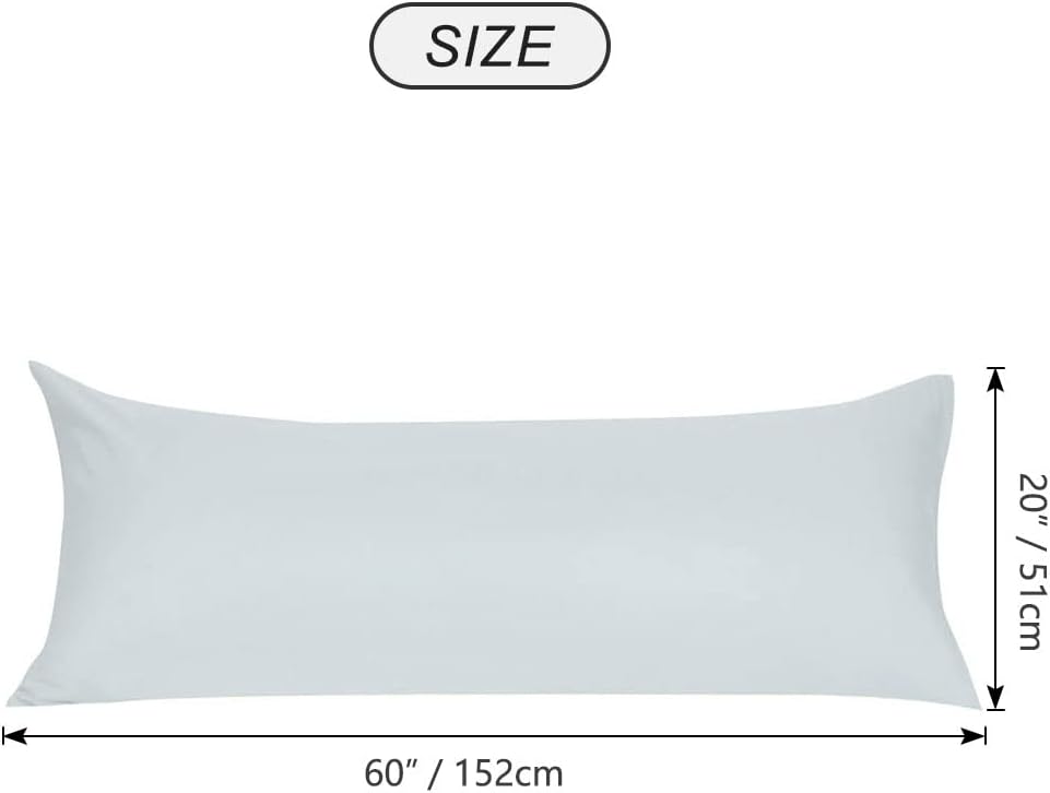 uxcell Soft Microfiber Body Pillow Cover with Zipper Closure, Long Pillow Cases for Body Pillows Weave for 90 GSM Polyester, Silver Gray Bo…