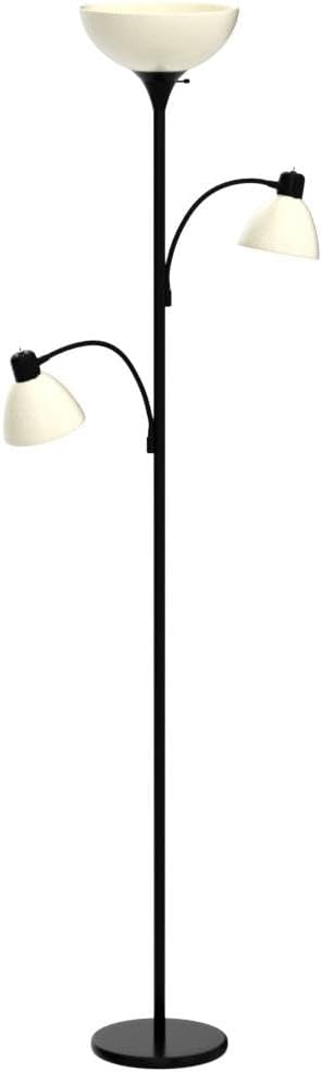Brightech Sky Dome Double LED Floor Lamp, Torchiere Super Bright Floor Lamp with 2 Reading Lamps for Living Rooms & Offices - Dimmable…