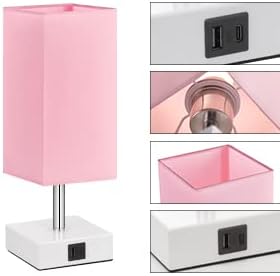 Ambimall Touch Control Table Lamp with 2 USB Charging Ports, 3 Way Touch Lamps Beside Desk, Nightstand Lamp for Bedrooms Living Room…