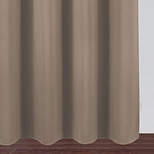 Lemomo Cappuccino Thermal Blackout Curtains/38 x 84 Inch/Set of 2 Panels Room Darkening Curtains for Bedroom 84 Inch silver