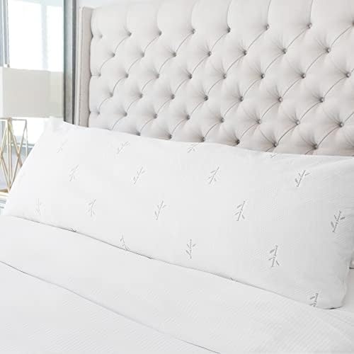 FeelAtHome 65% Polyester and 35% Rayon Derived from Bamboo Cooling Pillow Cover Waterproof - 20 x 54 Inches (Body Pillow) - Very Soft &…