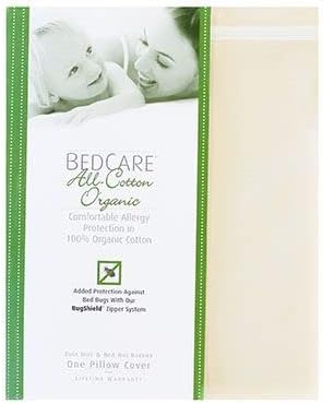 NationalAllergy National Allergy 100% Organic Cotton Pillow Protectors with Zipper Standard Size - Set of 2 - GOTS Certified - Natural Hypo…