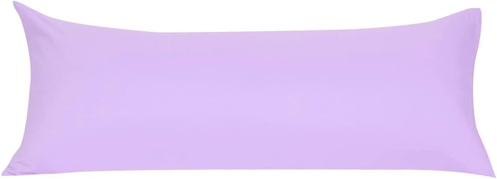 uxcell Soft Microfiber Body Pillow Cover with Zipper Closure, Long Pillow Cases for Body Pillows Weave for 90 GSM Polyester, Violet Body (2…