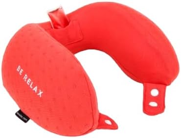 Be Relax Pure Travel Pillow Made of Organic Cotton, Reusable Heat Patch and Ergo Smart Flatback (Reef Coral)