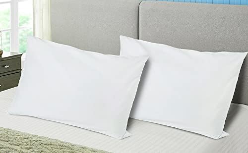 Aveesha 12 Pack Poly Cotton Pillow Cases - King Size White Pillowcases - 180 Thread Count Percale Weave Pillow Covers - Perfect for Home…