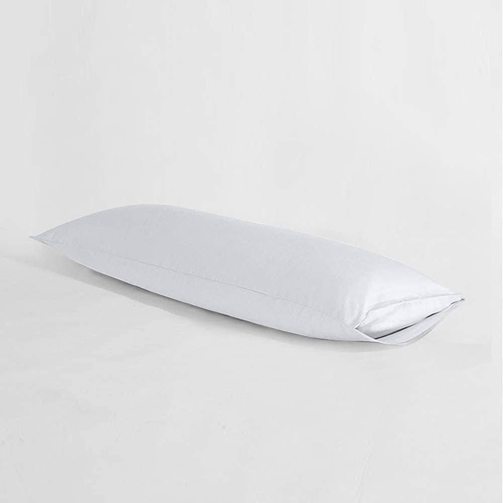 Ntbay Body Pillowcase - Brushed Microfiber 20x54 Pillowcase - Soft, Wrinkle-Free, Fade-Resistant, Stain-Resistant, White Body Pillow Cover…