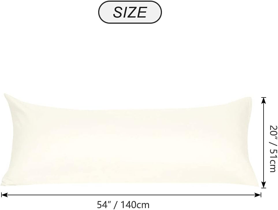 uxcell Soft Microfiber Body Pillow Cover with Zipper Closure, Long Pillow Cases for Body Pillows Weave for 90 GSM Polyester, Cream Body (20…