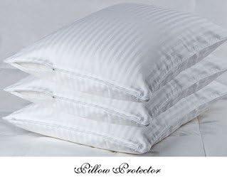 100% Egyptian Cotton Sateen Pillow Protectors, Hidden zipper to Keep Pillow Clean & Dust Free, Pillow Protector (White/Euro Square (26x26))