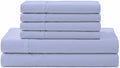 Linenhome Linen Home 6 Piece Full Cotton Sheet Set, 100% Cotton Percale, 4 Pillowcases, Deep Pocket with All Around Elastic Sheet, Crisp Br…