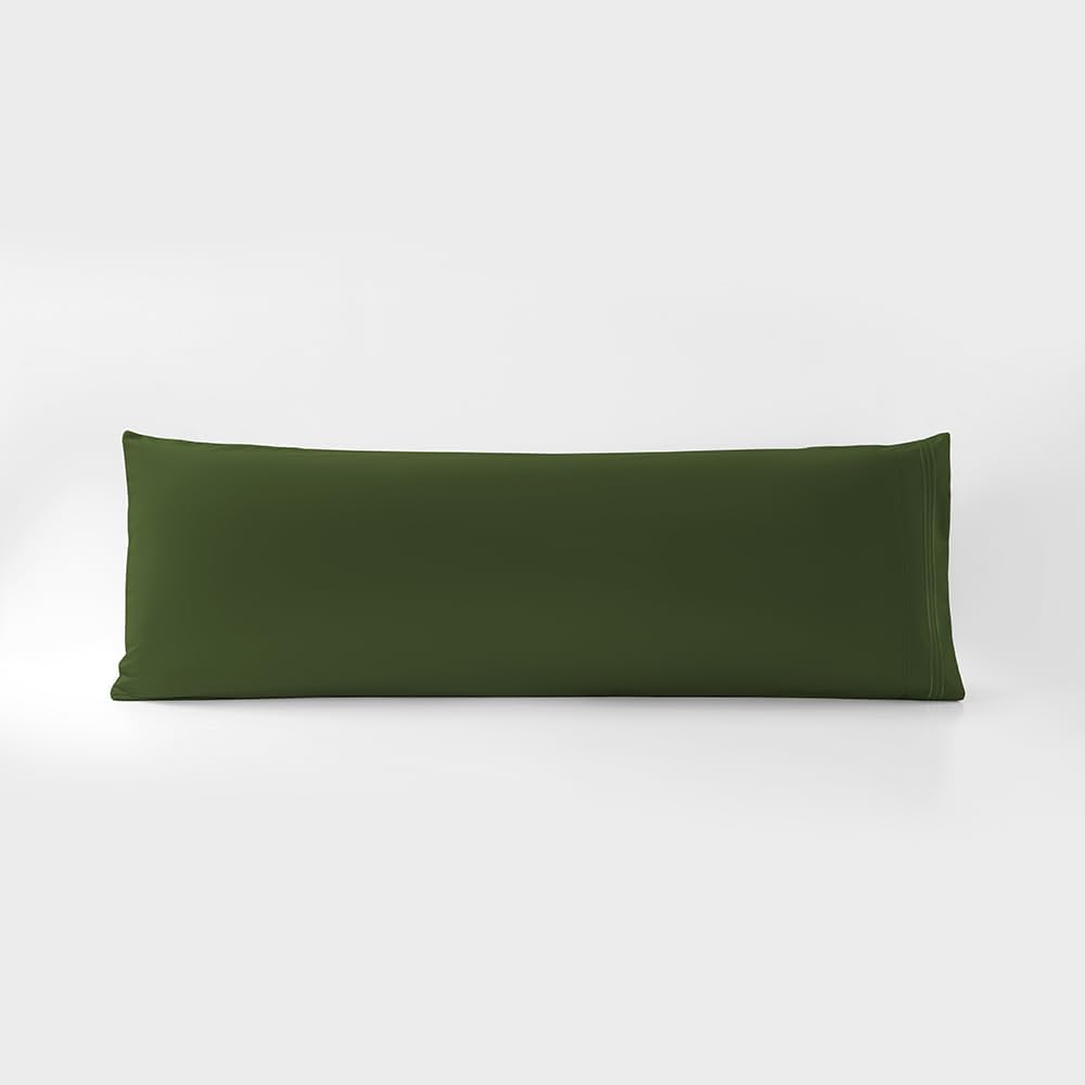 NookZuzu Body Pillowcase,1 Pack Queen Body Pillow Case,20"x54" Microfiber Long Pillowcase for Bed, Dark Olive Green Body Pillow Case Cover, U…