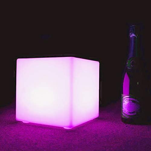 Mr.Go 10-inch Rechargeable LED Cube Light w/Remote, 16 RGB Colors & Dimmable LED Cube Lamp Night Light Mood Lamp, Ambient Decorative L…