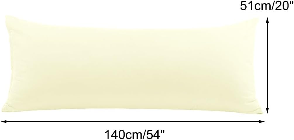 PiccoCasa Body Pillow Cover with Zipper Closure, 110 GSM Brushed Microfiber, Soft Long Case for Body Pillows (20"x54") Pearl White cotton W…