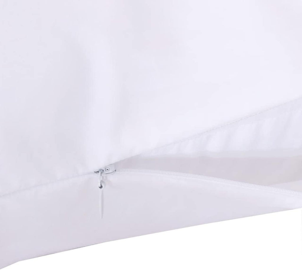 2 Pillow Protectors, Zippered Hypoallergenic Down Proof Pillow Covers, 400 Thread-Count - 100 % Cotton Pillow Protector, White, Standard…