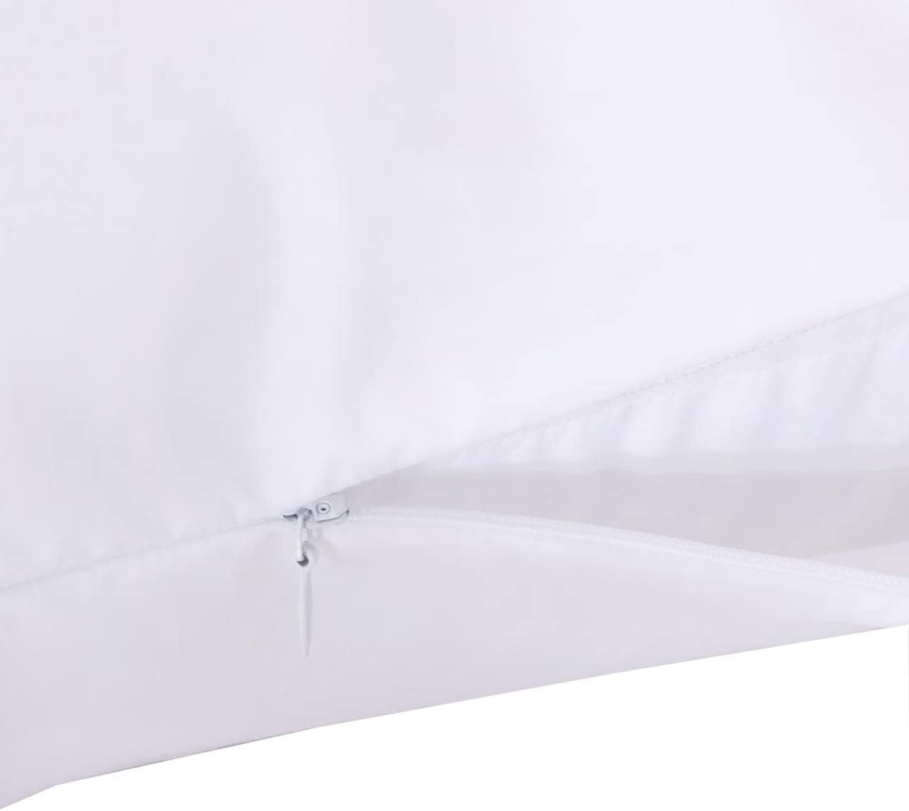 2 Pillow Protectors, Zippered Hypoallergenic Down Proof Pillow Covers, 400 Thread-Count - 100 % Cotton Pillow Protector, White, Standard…