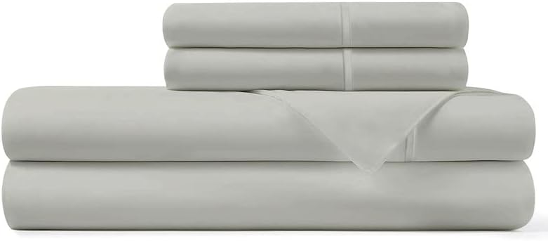 Pizuna 100% Cotton Full Sheets Set - Crisp, Breathable Percale Weave Bed Sheets - Fully Elasticized 15" Deep Pocket Cooling Sheet - Long St…