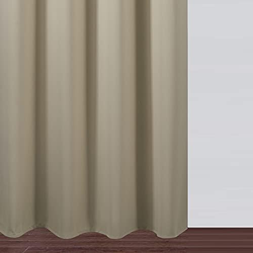 Lemomo Beige Thermal Blackout Curtains/52 x 54 Inch/Set of 2 Panels Room Darkening Curtains for Bedroom 54 Inch silver