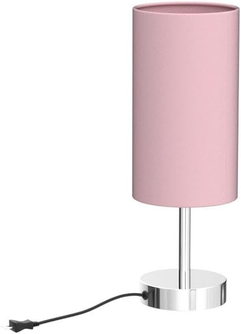 Yarra-Decor Bedside Lamp with USB Port - Touch Control Table Lamp for Bedroom 3 Way Dimmable Nightstand Lamp with Round Pink Fabric Shade…