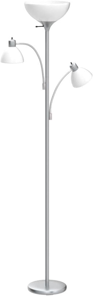 Brightech Sky Dome Double LED Floor lamp, Torchiere Super Bright Floor Lamp with 2 Reading Lamps for Living Rooms & Offices - Dimmable…