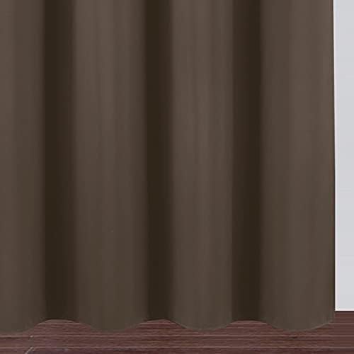 Lemomo Chocolate Brown Thermal Blackout Curtains/52 x 54 Inch/Set of 2 Panels Room Darkening Curtains for Bedroom 54 Inch silver