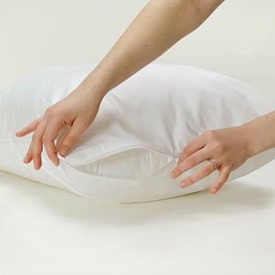 NationalAllergy National Allergy 100% Cotton Zippered Boudoir Pillow Protector - 15 x 23 - White - 300 Thread Count - Hypoallergenic Bed Pi…