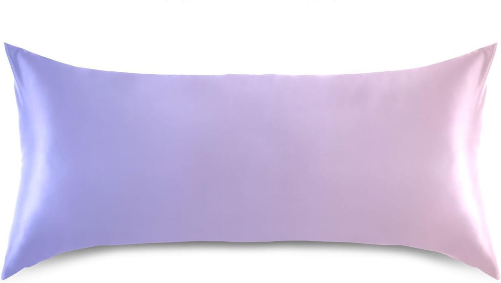 Purple Pink Gradient Color Pillow Covers Silk Pillowcase for Hair and Skin Soft Smooth Cooling Satin Pillowcase Standard Size Pillow Case…