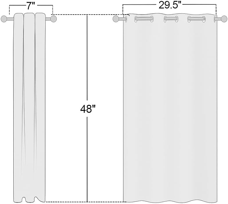 NICETOWN White Lightweight Fabric Curtain Panels, 48 inch Length, Non-Blackout Window Drapes for Bedroom & Dining Room (Set of 2, 42" W x…