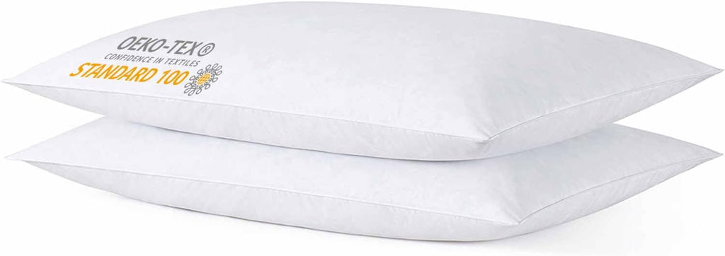 iFaon Thin Flat Ultra Soft Bed Pillows Queen Size Set of 2 Pack for Sleeping, Bed Pillow for Stomach Back and Side Sleepers, Machine W…