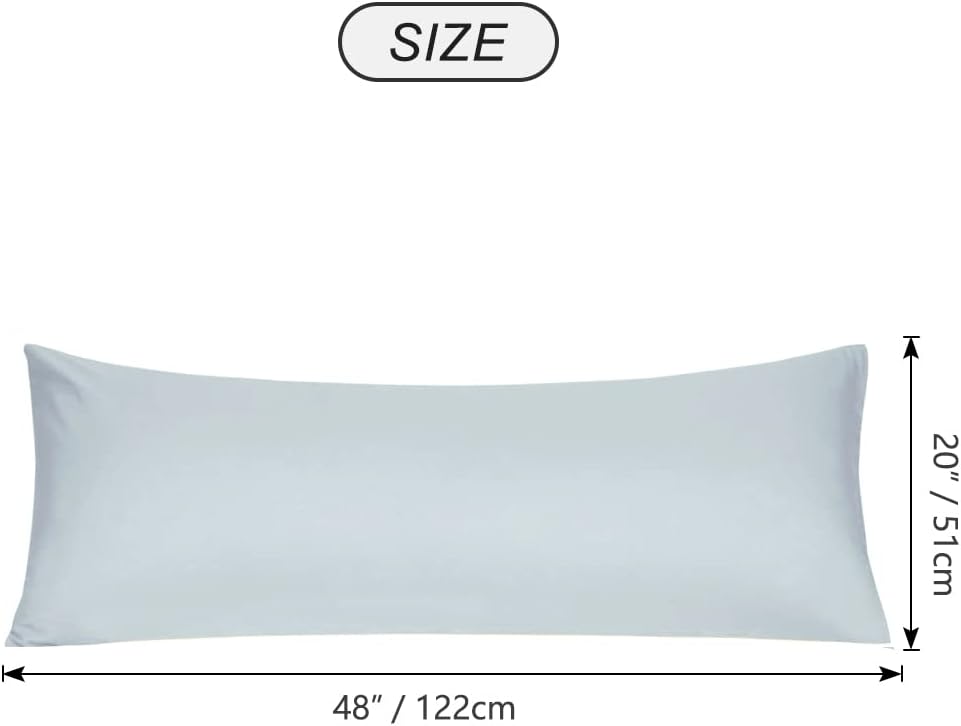 uxcell Soft Microfiber Body Pillow Cover with Zipper Closure, Long Pillow Cases for Body Pillows Weave for 90 GSM Polyester, Light Gray Bod…