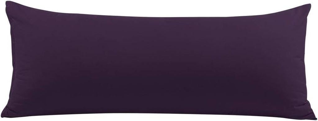 PiccoCasa Body Pillow Cover with Zipper Closure, 110 GSM Brushed Microfiber, Soft Long Cases for Body Pillows (20"x54") Plum cotton