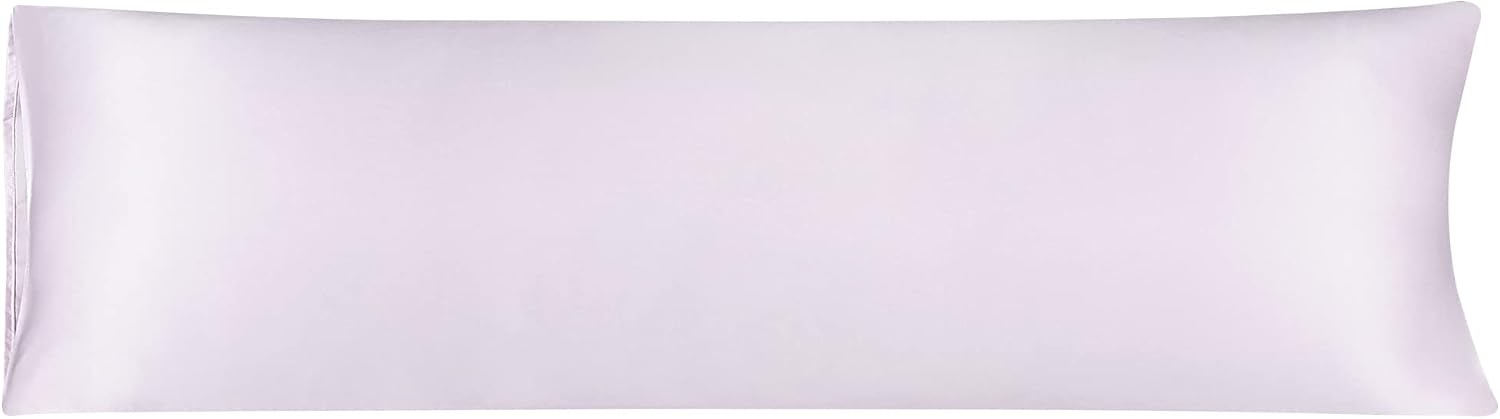 uxcell Body Pillow Cover, 20x72 Inch Light Lilac Silky Satin Body Pillowcases for Hair and Skin, Soft Cooling Smooth Pillow Case with…