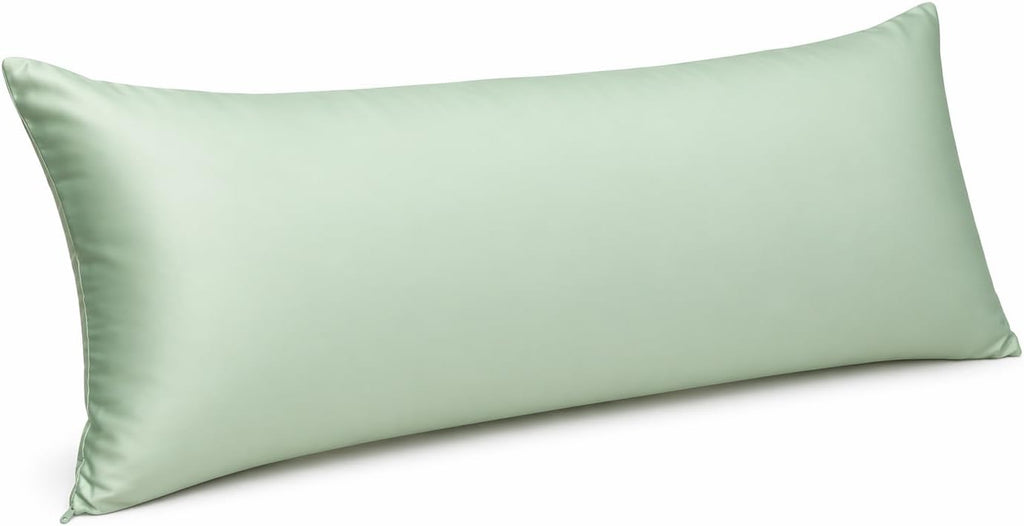 Evolive 100% Rayon Derived from Bamboo Cooling Breathable Body Pillow Cover/Pillowcases 21x54 inches with Hidden Zipper Closure (Milky Gree…